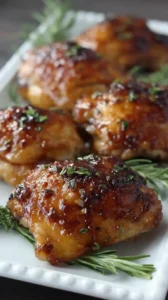 Whiskey Glazed Chicken Thighs