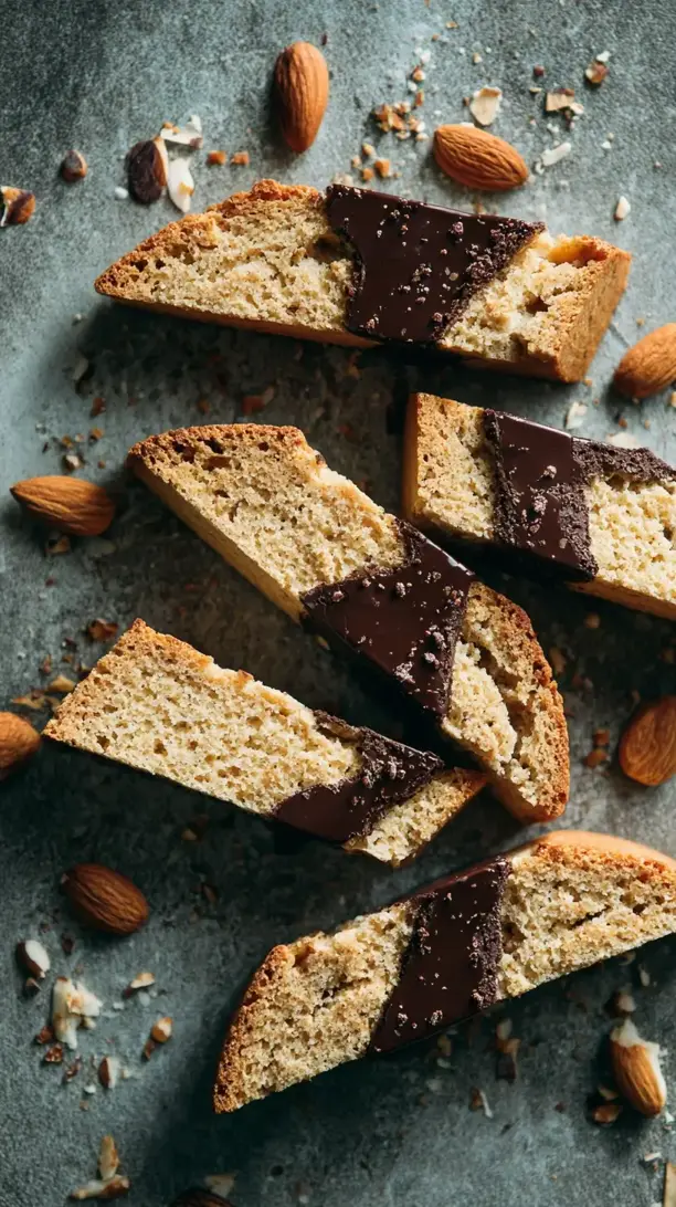 Almond Biscotti With Dark Chocolate