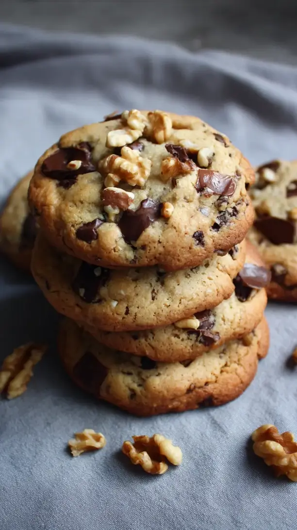 Chewy Chocolate Chip Cookies With Walnuts