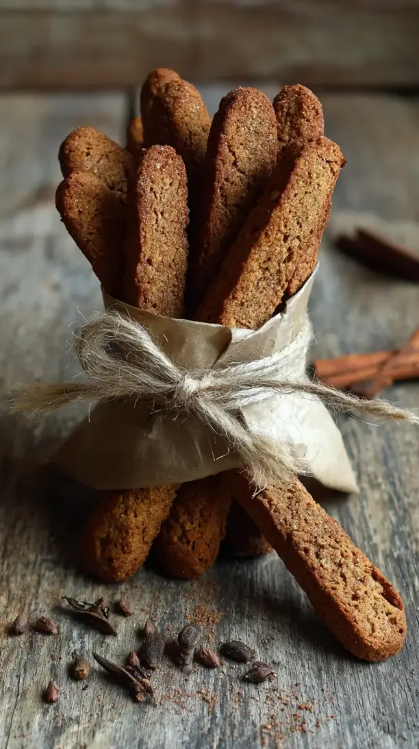 Gingerbread Biscotti Sticks