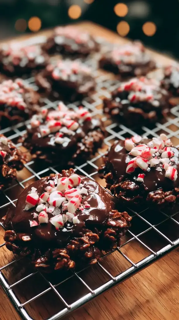 No Bake Chocolate Peppermint Cookies
