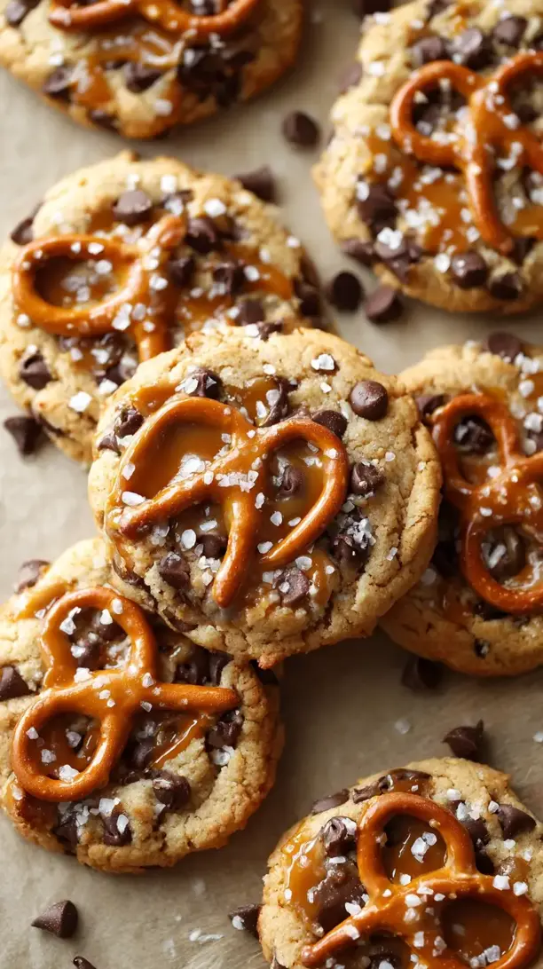 Salted Caramel Pretzel Cookies