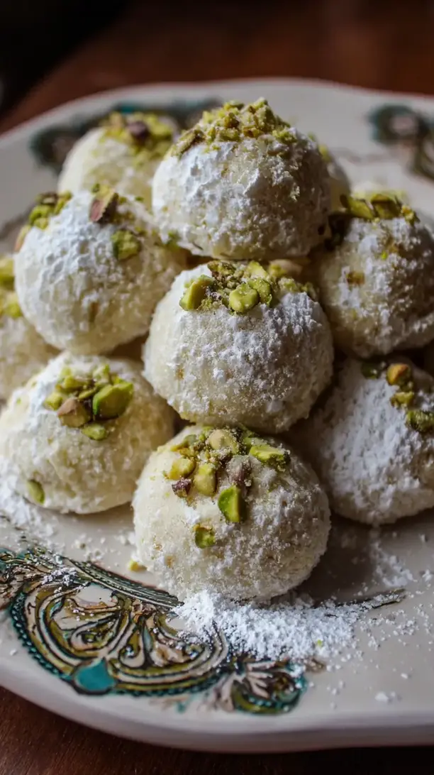 Snowball Cookies With Pistachio
